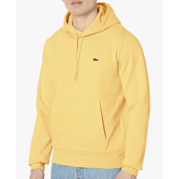 Lacoste Men's Long Sleeve Solid Pop Over Sweater Yellow 4XL - Picture 1 of 3